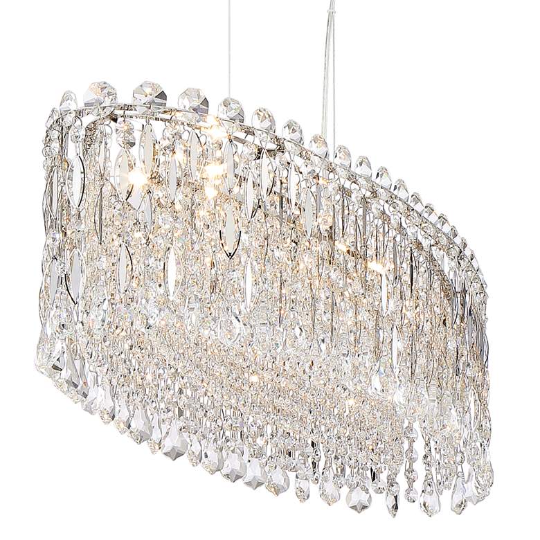 Image 5 Possini Euro Alyssa 36 1/2 inch Wide Crystal LED Oval Pendant Chandelier more views
