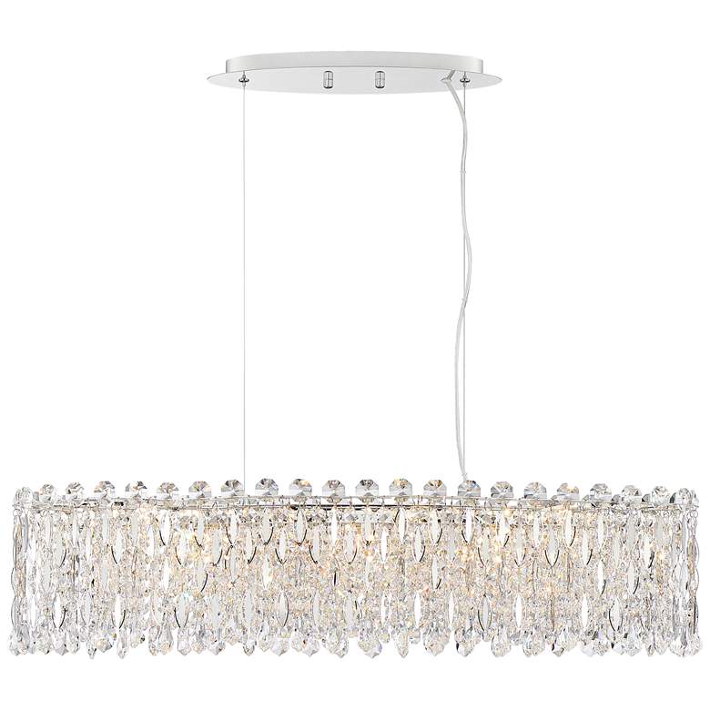 Image 6 Possini Euro Alyssa 36 1/2 inch Wide Crystal LED Oval Pendant Chandelier more views
