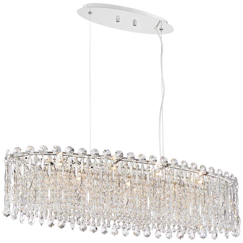 Image 7 Possini Euro Alyssa 36 1/2 inch Wide Crystal LED Oval Pendant Chandelier more views