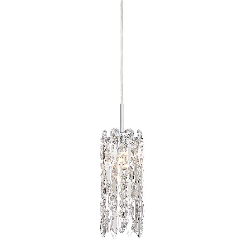 Image 2 Possini Euro Alyssa 4 inch Wide Chrome and Crystal LED Mini Pendant Light