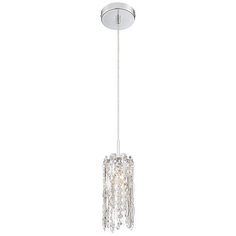 Image 5 Possini Euro Alyssa 4" Wide Chrome and Crystal LED Mini Pendant Light more views