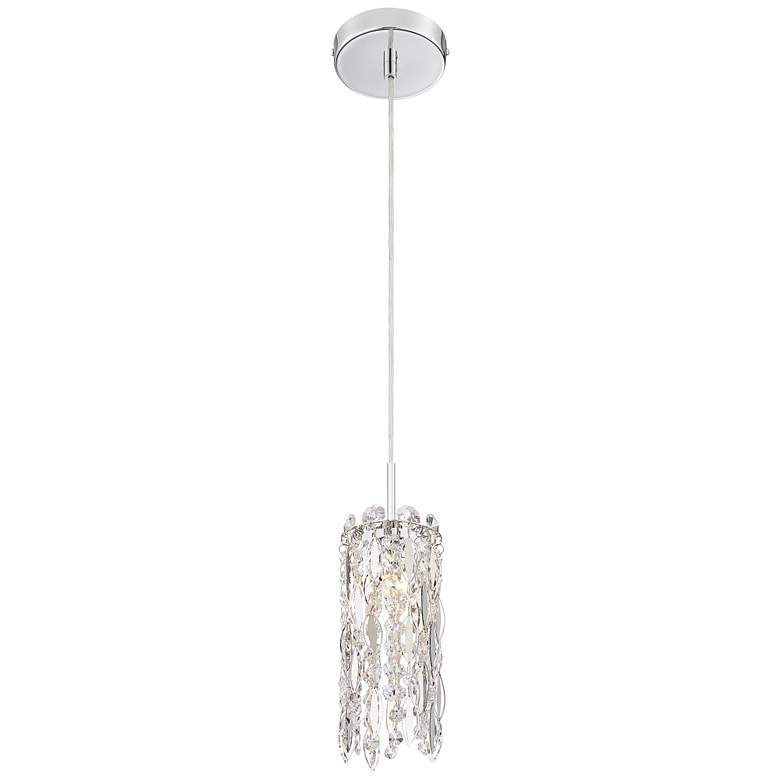 Image 5 Possini Euro Alyssa 4 inch Wide Chrome and Crystal LED Mini Pendant Light more views