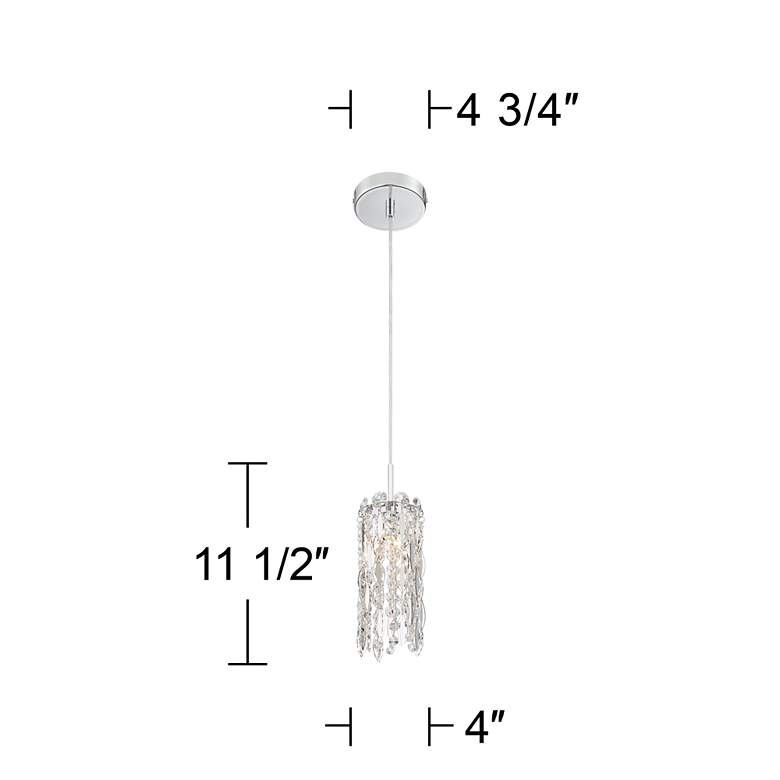 Image 6 Possini Euro Alyssa 4" Wide Chrome and Crystal LED Mini Pendant Light more views