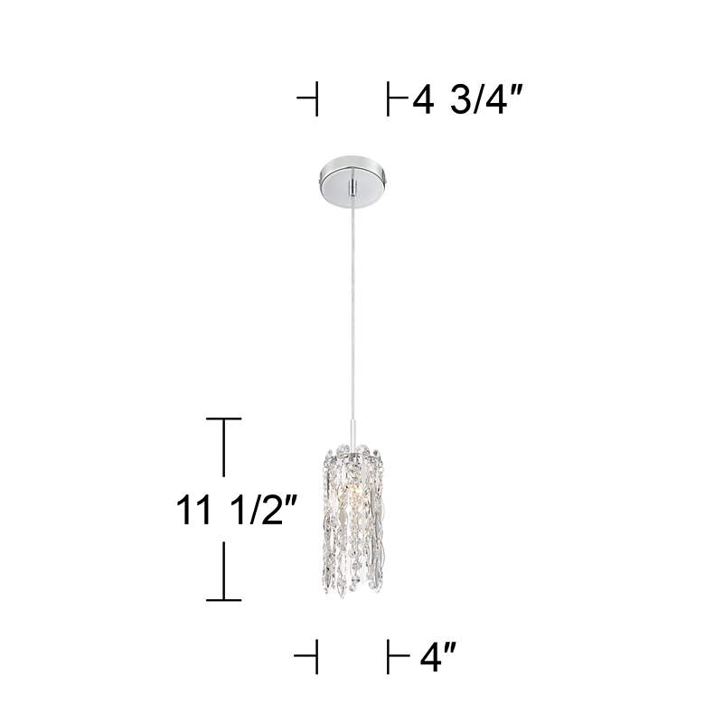 Image 6 Possini Euro Alyssa 4 inch Wide Chrome and Crystal LED Mini Pendant Light more views