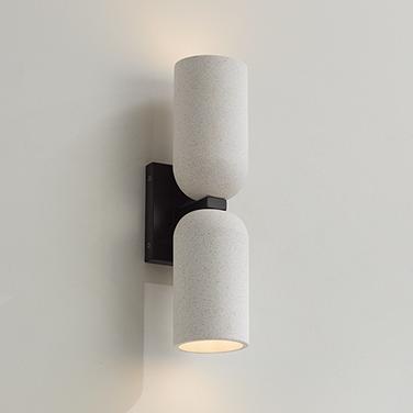 Possini Euro Amalfi 15" High Black and Cement 2-Light LED Wall Sconce