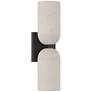 3_Possini Euro Amalfi 15" High Black and Cement 2-Light LED Wall Sconce