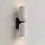 2_Possini Euro Amalfi 15" High Black and Cement 2-Light LED Wall Sconce