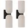 Possini Euro Amalfi 15"H Cement 2-Light LED Wall Sconce Set of 2