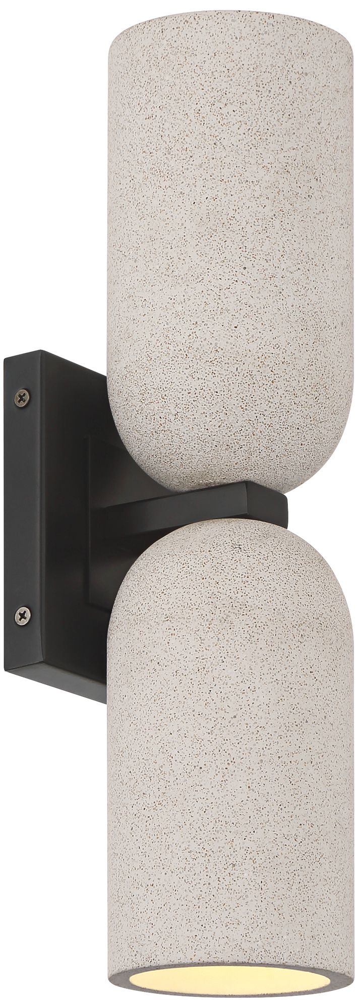 Watch A Video About the Possini Euro Amalfi Black and Cement 2 Light LED Wall Sconce