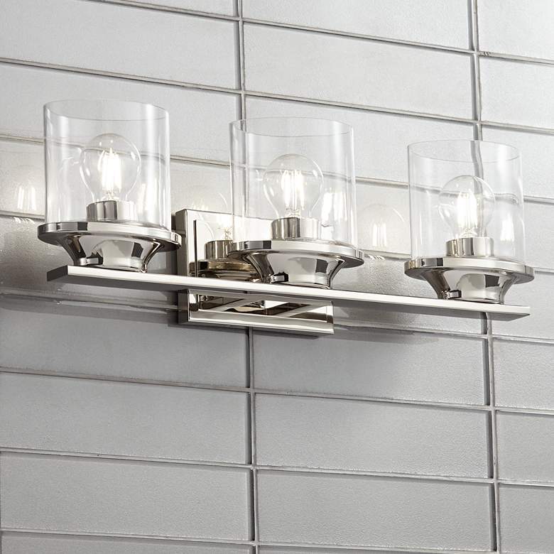 Image 1 Possini Euro Amalia 23"W Polished Nickel 3-Light Bath Light