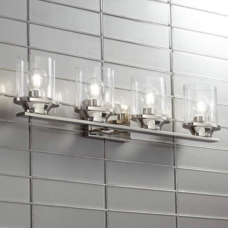 Image 1 Possini Euro Amalia 34 inchW Chrome 4-Light Bath Light