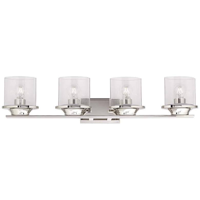 Image 5 Possini Euro Amalia 34 inchW Chrome 4-Light Bath Light more views