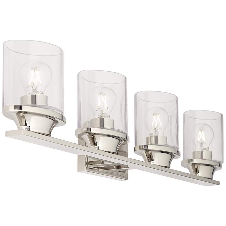 Image 6 Possini Euro Amalia 34 inchW Chrome 4-Light Bath Light more views