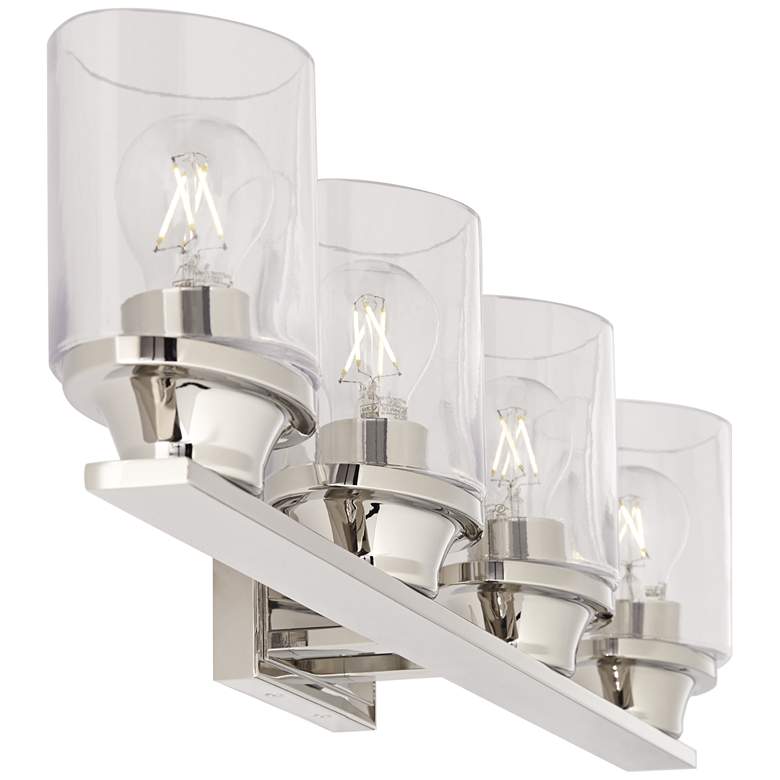 Image 7 Possini Euro Amalia 34 inchW Chrome 4-Light Bath Light more views