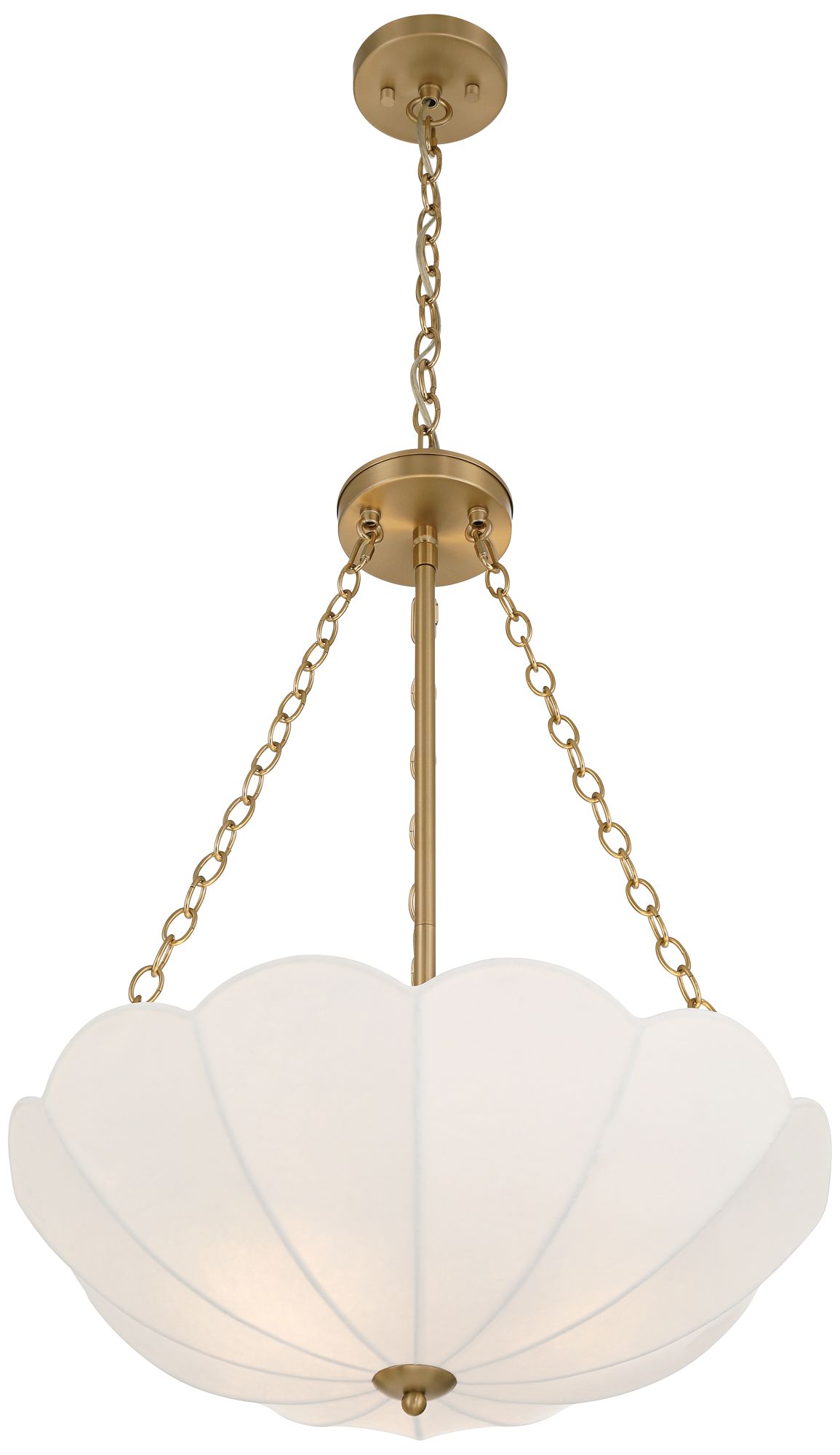 Possini Euro Amalthea 20" Wide Warm Gold and Silk Shade Pendant Light