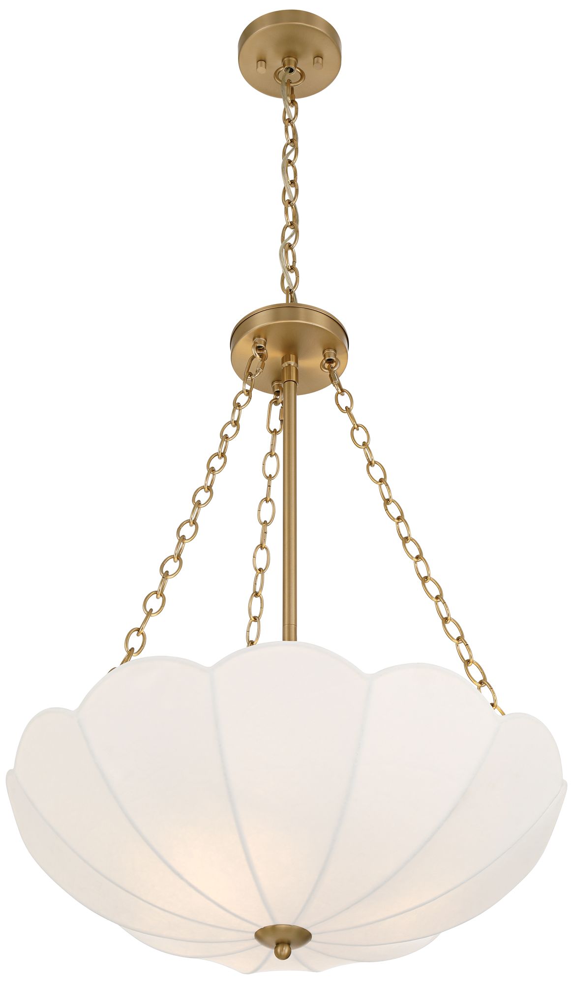 Possini Euro Amalthea 20" Wide Warm Gold and Silk Shade Pendant Light