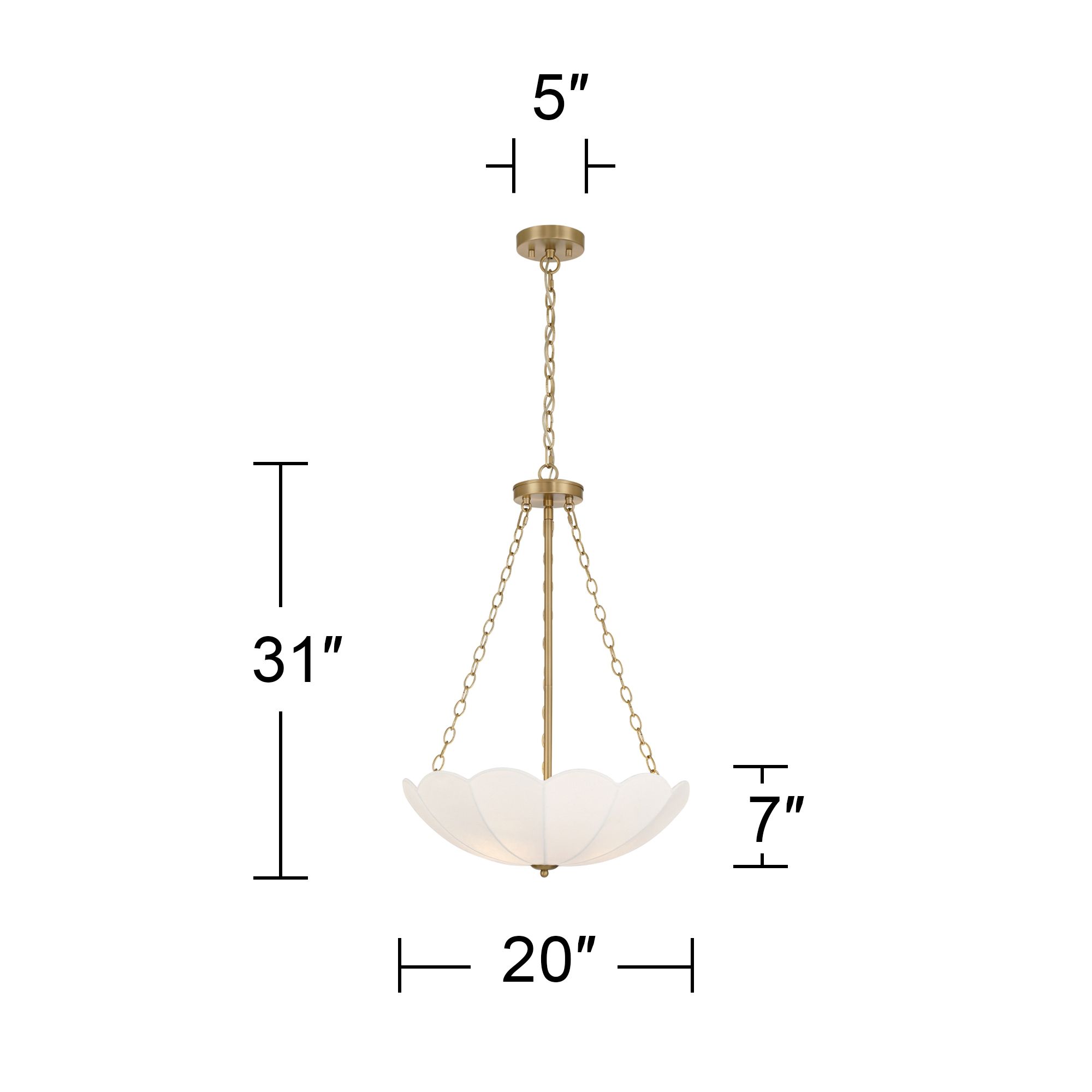 Possini Euro Amalthea 20" Wide Warm Gold and Silk Shade Pendant Light