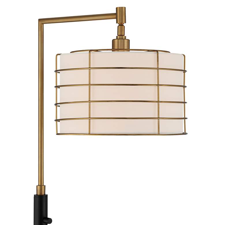 Image 4 Possini Euro Amani 63 1/2" Black Gold Chairside Downbridge Floor Lamp more views