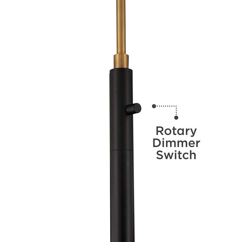 Image 5 Possini Euro Amani 63 1/2" Black Gold Chairside Downbridge Floor Lamp more views