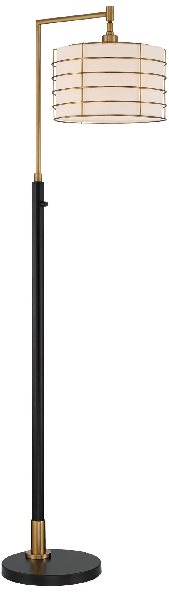 Watch A Video About the Possini Euro Amani Black Gold Chairside Downbridge Floor Lamp