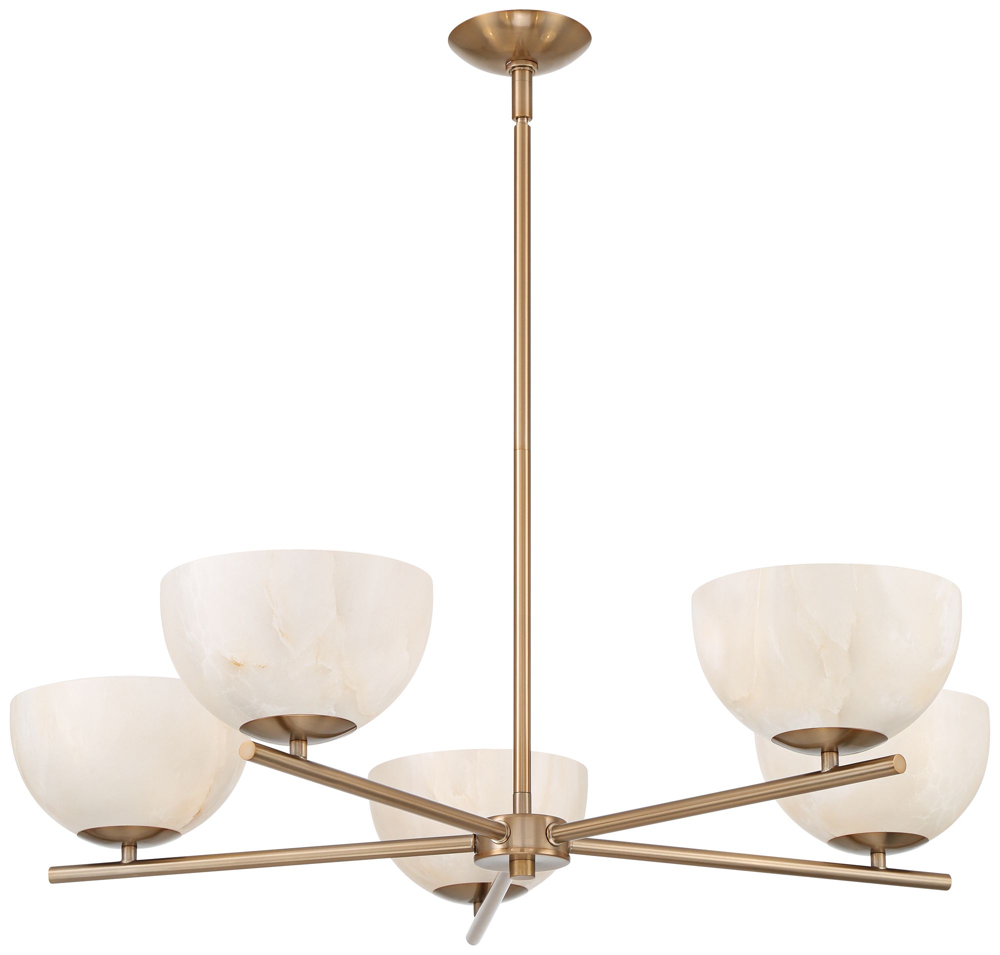 Possini Euro Amaria 36" Wide Soft Gold and Glass 5-Light Chandelier in scene