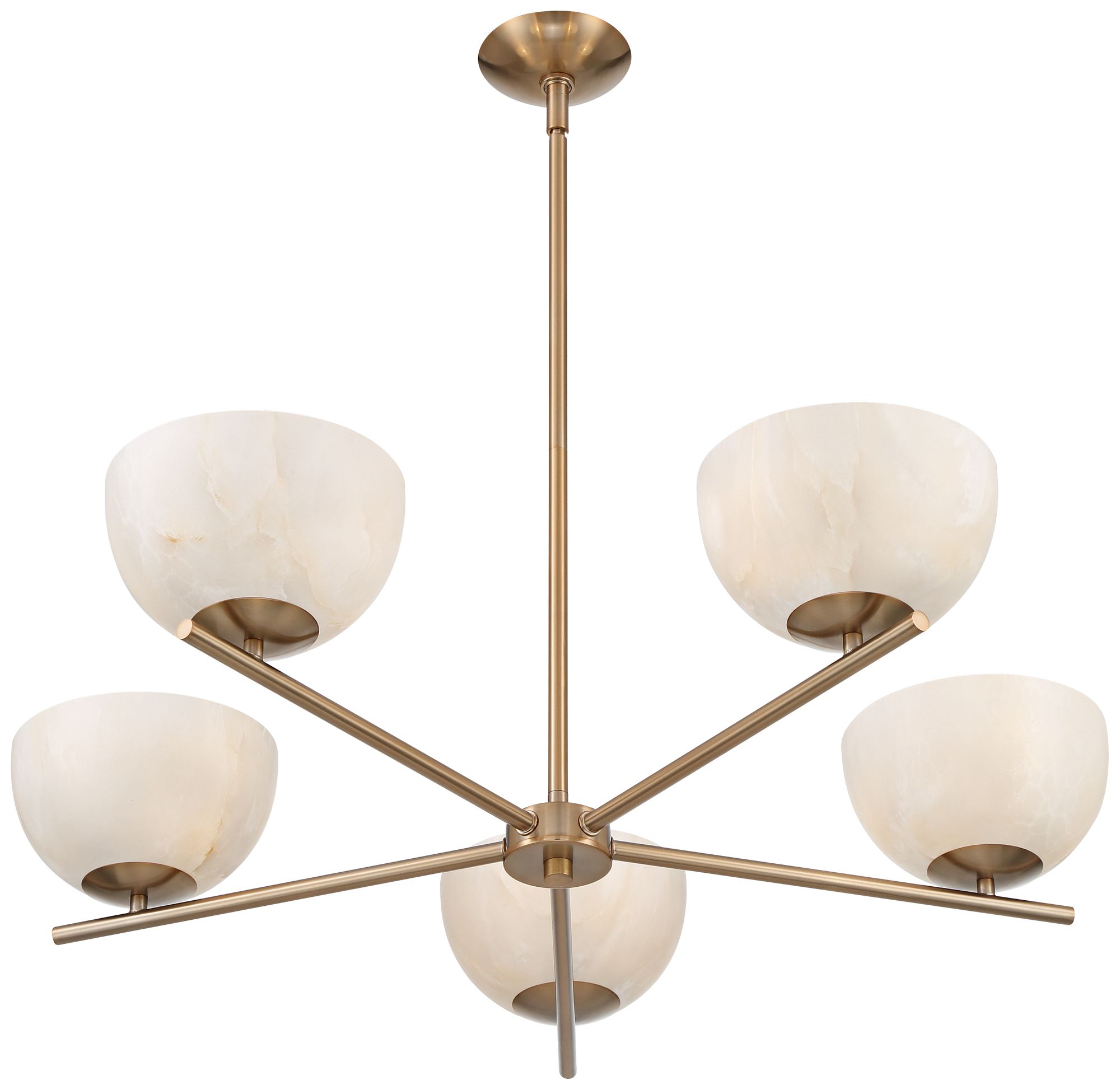 Possini Euro Amaria 36" Wide Soft Gold and Glass 5-Light Chandelier in scene