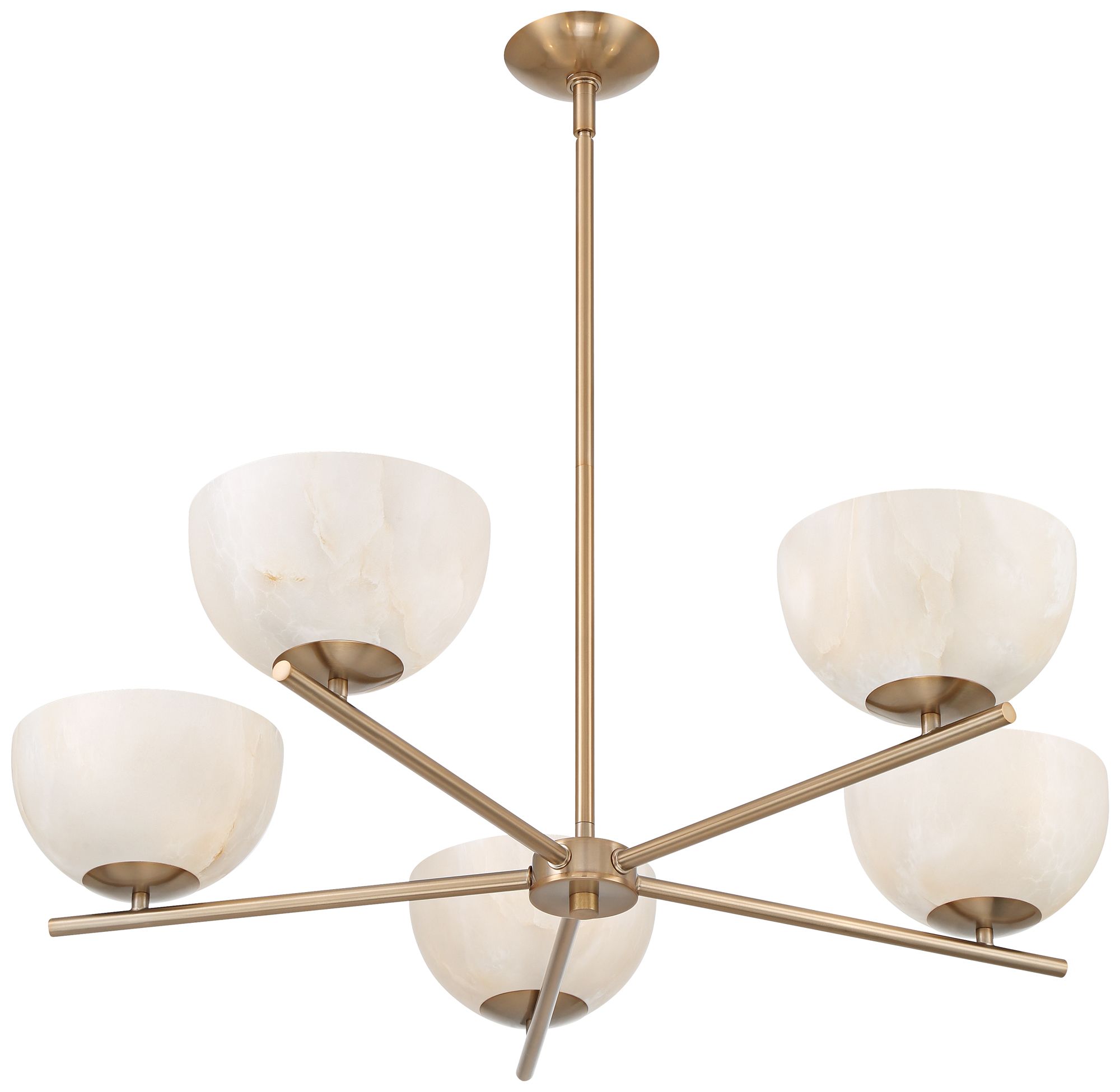 Possini Euro Amaria 36" Wide Soft Gold and Glass 5-Light Chandelier in scene