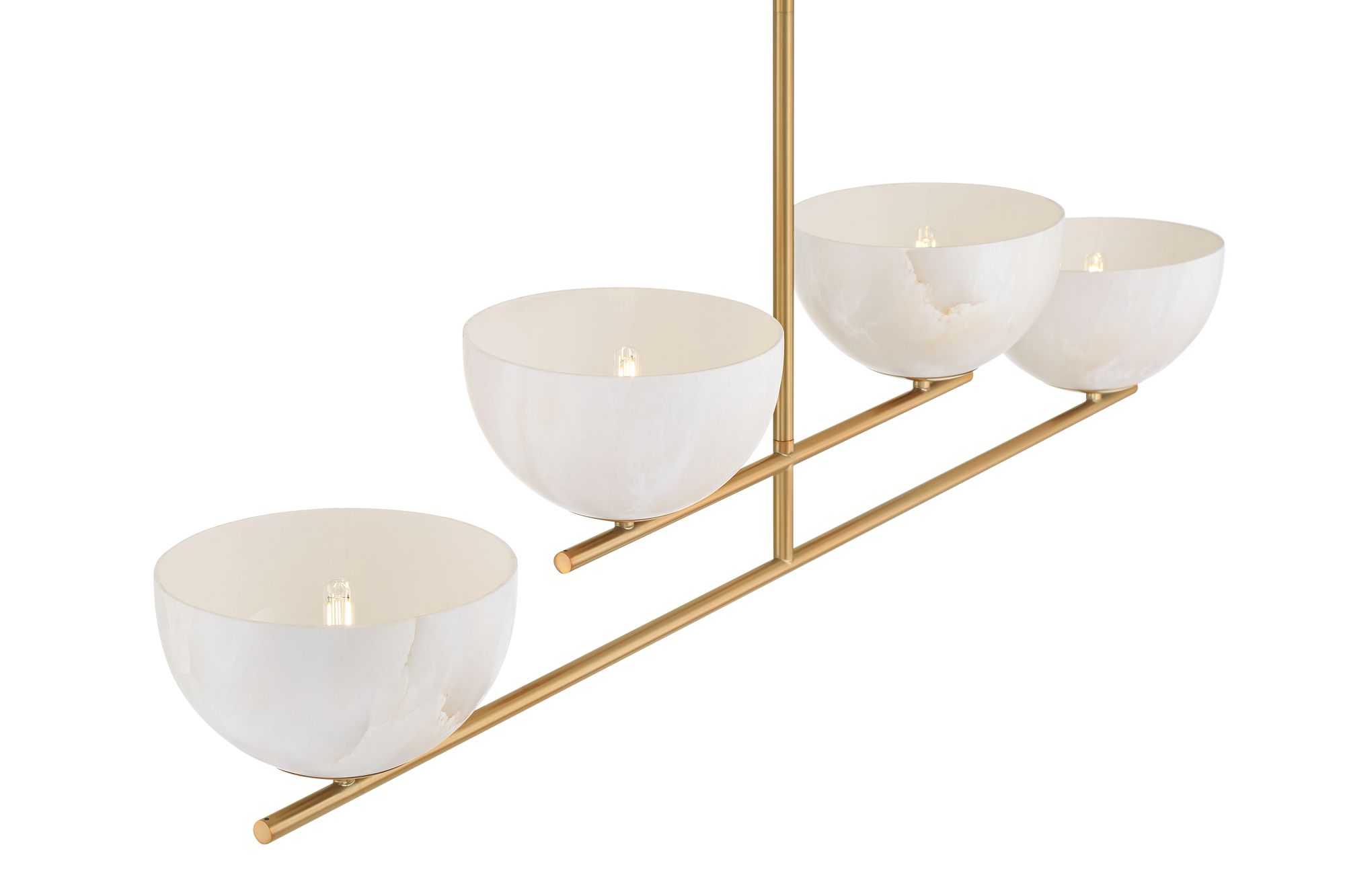 Image 4 Possini Euro Amaria 46" Wide Soft Gold Glass 4-Light Linear Pendant more views