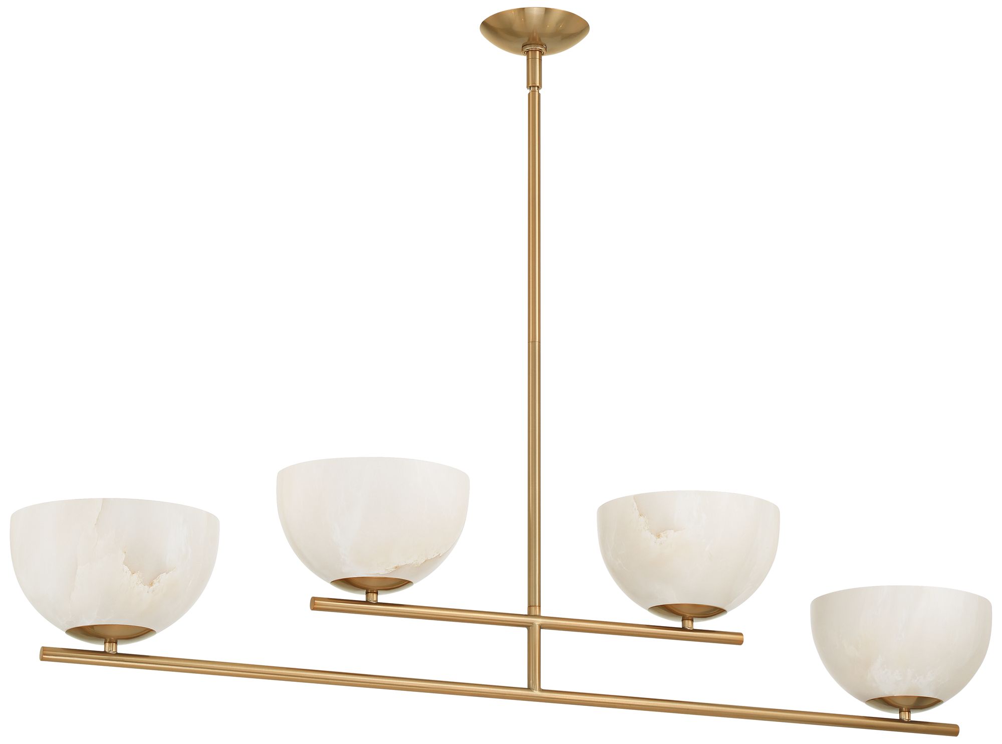 Image 7 Possini Euro Amaria 46" Wide Soft Gold Glass 4-Light Linear Pendant more views