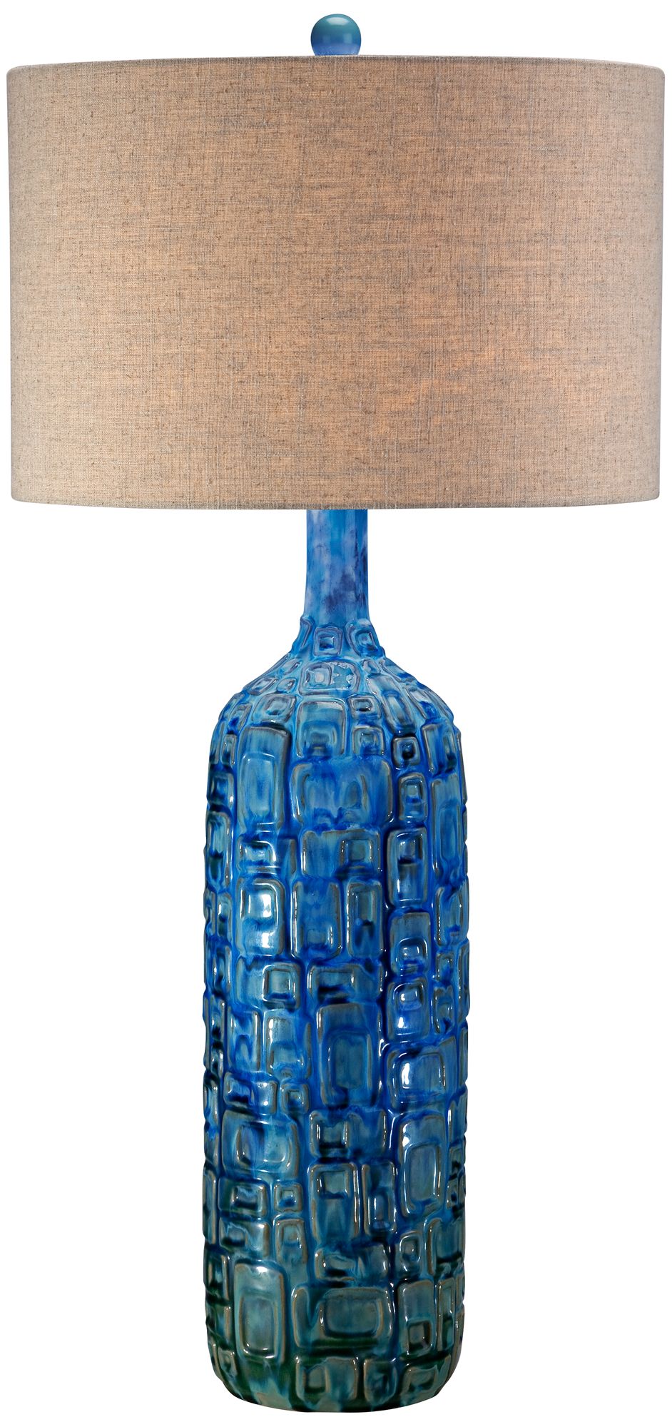 Image 2 Possini Euro Amberina 36" High Teal Blue Modern Ceramic Table Lamp
