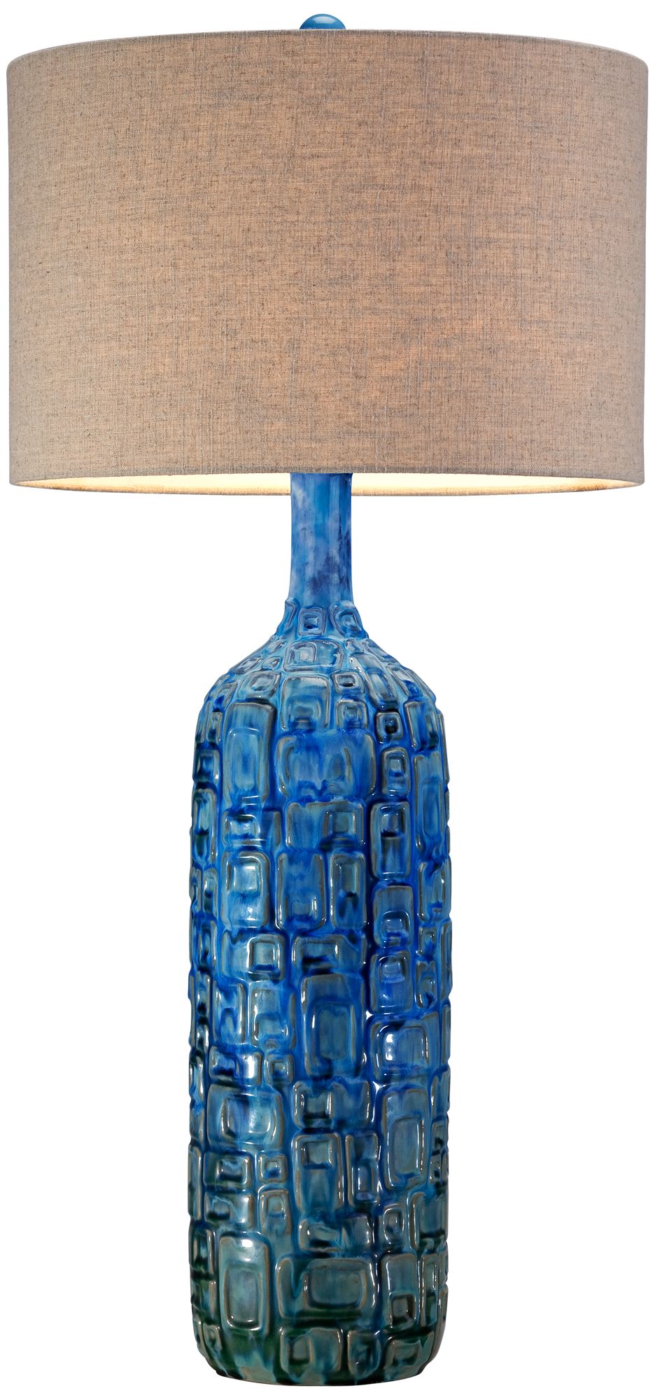 Image 7 Possini Euro Amberina 36" High Teal Blue Modern Ceramic Table Lamp more views