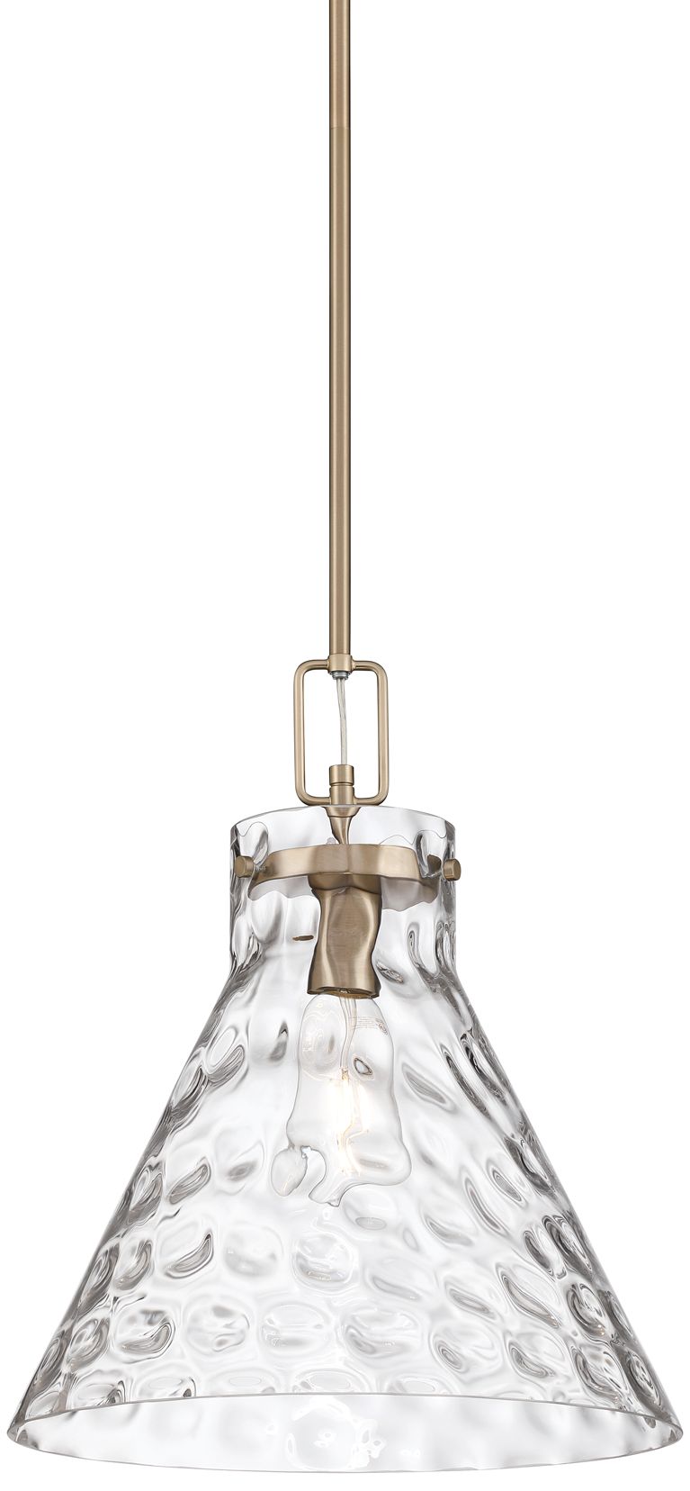 Image 3 Possini Euro Amicia 14" Wide Matte Brass Hammered Glass Pendant Light