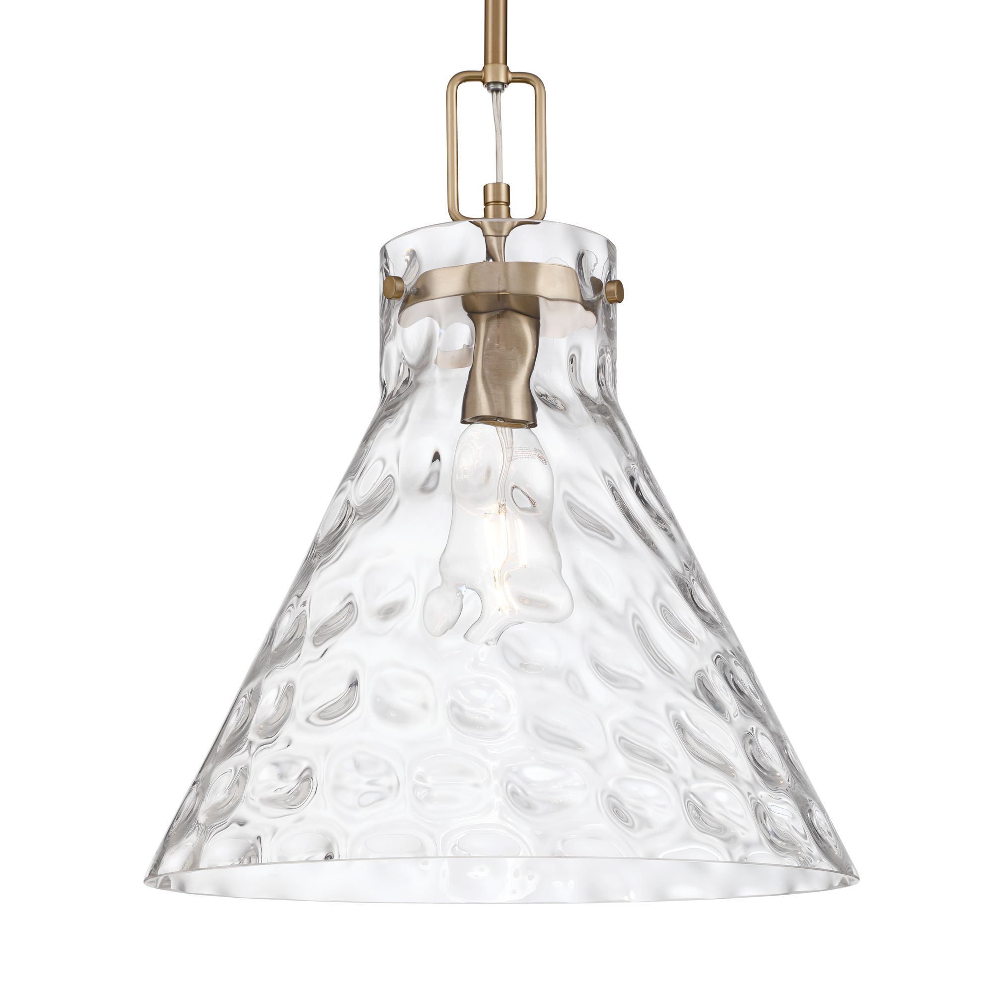 Image 4 Possini Euro Amicia 14" Wide Matte Brass Hammered Glass Pendant Light more views
