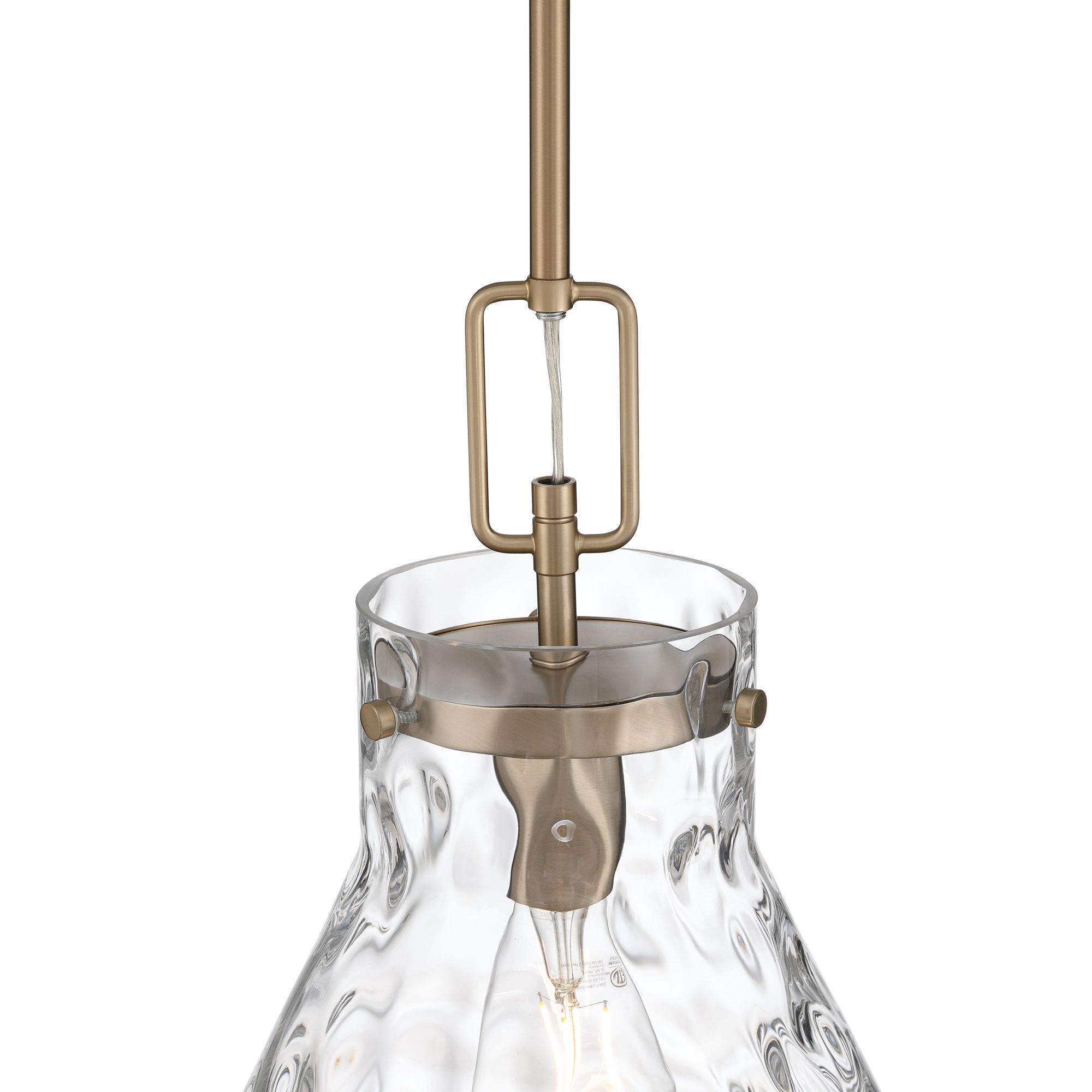 Image 5 Possini Euro Amicia 14" Wide Matte Brass Hammered Glass Pendant Light more views
