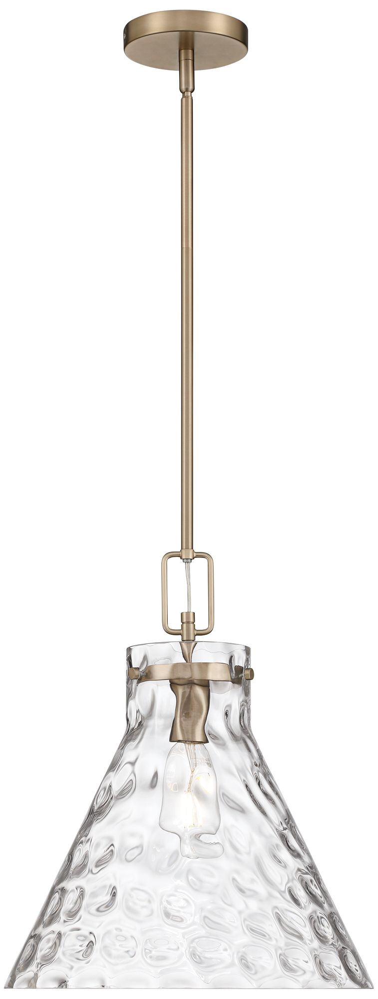 Image 7 Possini Euro Amicia 14" Wide Matte Brass Hammered Glass Pendant Light more views