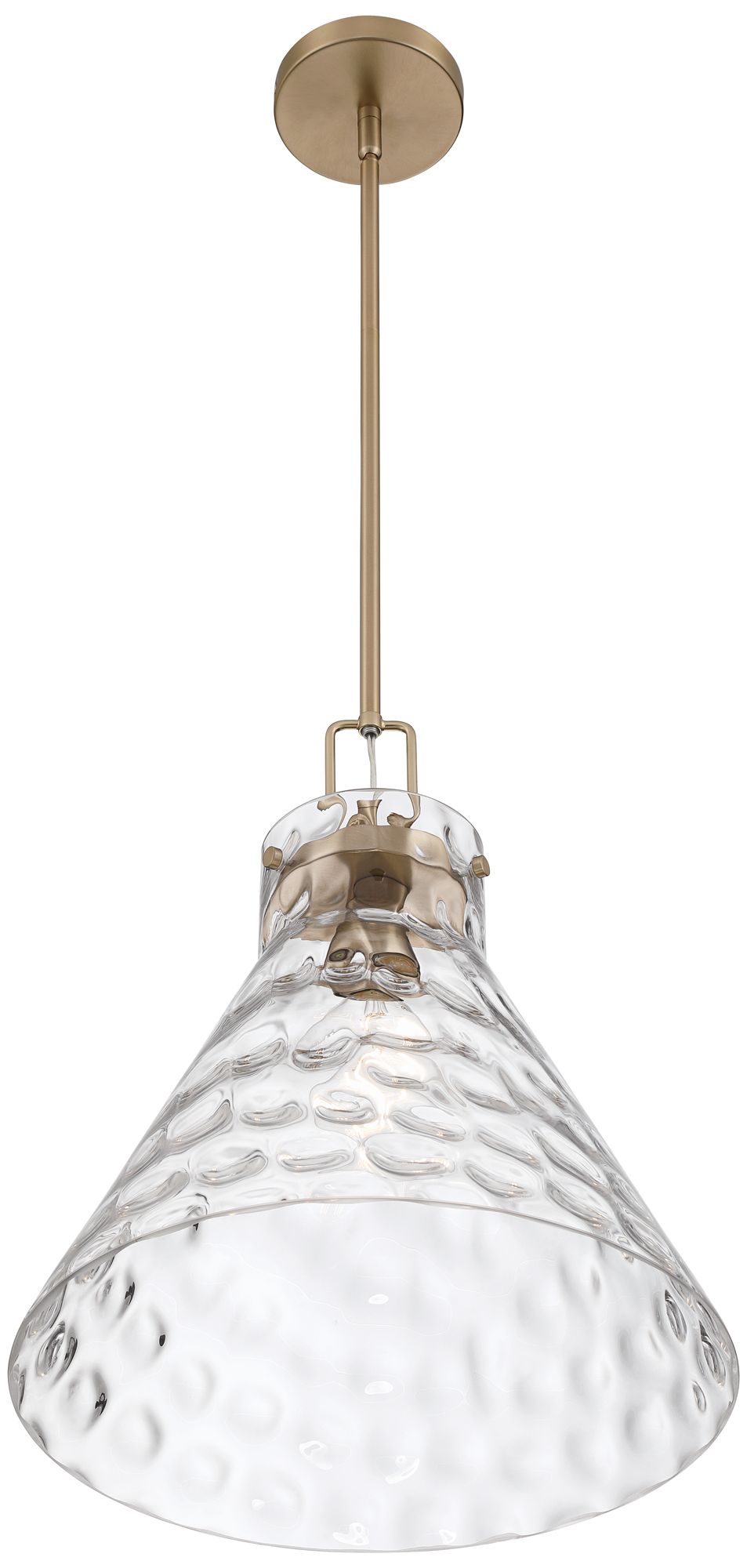 Possini Euro Amicia 14" Wide Matte Brass Hammered Glass Pendant Light in scene