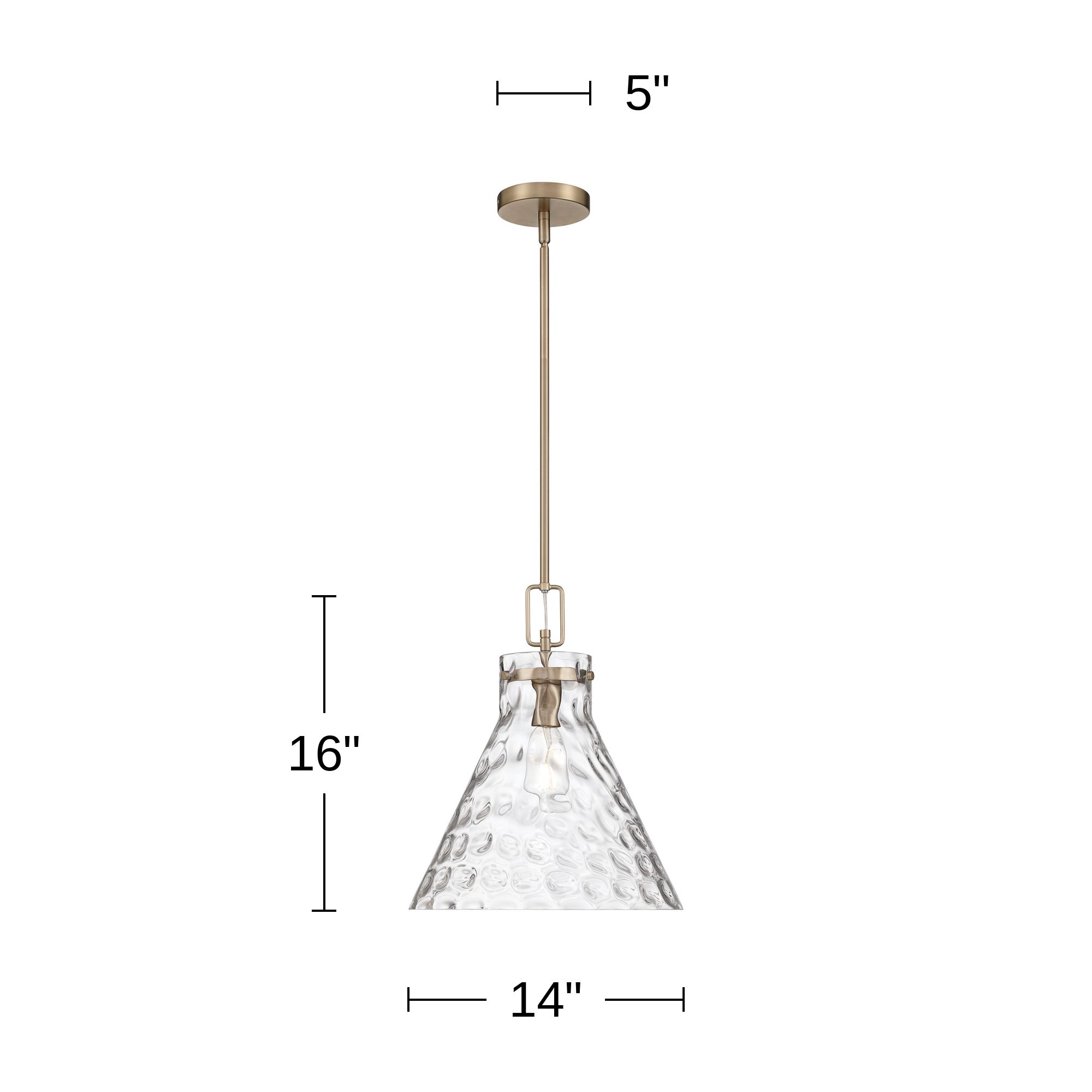 Possini Euro Amicia 14" Wide Matte Brass Hammered Glass Pendant Light in scene