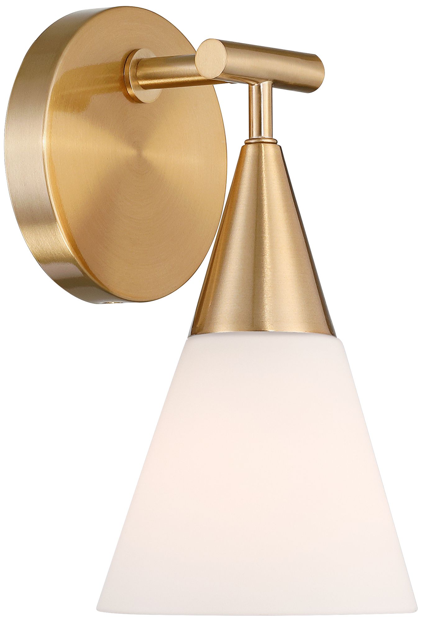 Possini Euro Amie 9 1/2" High Warm Brass and Opal Glass Sconce in scene