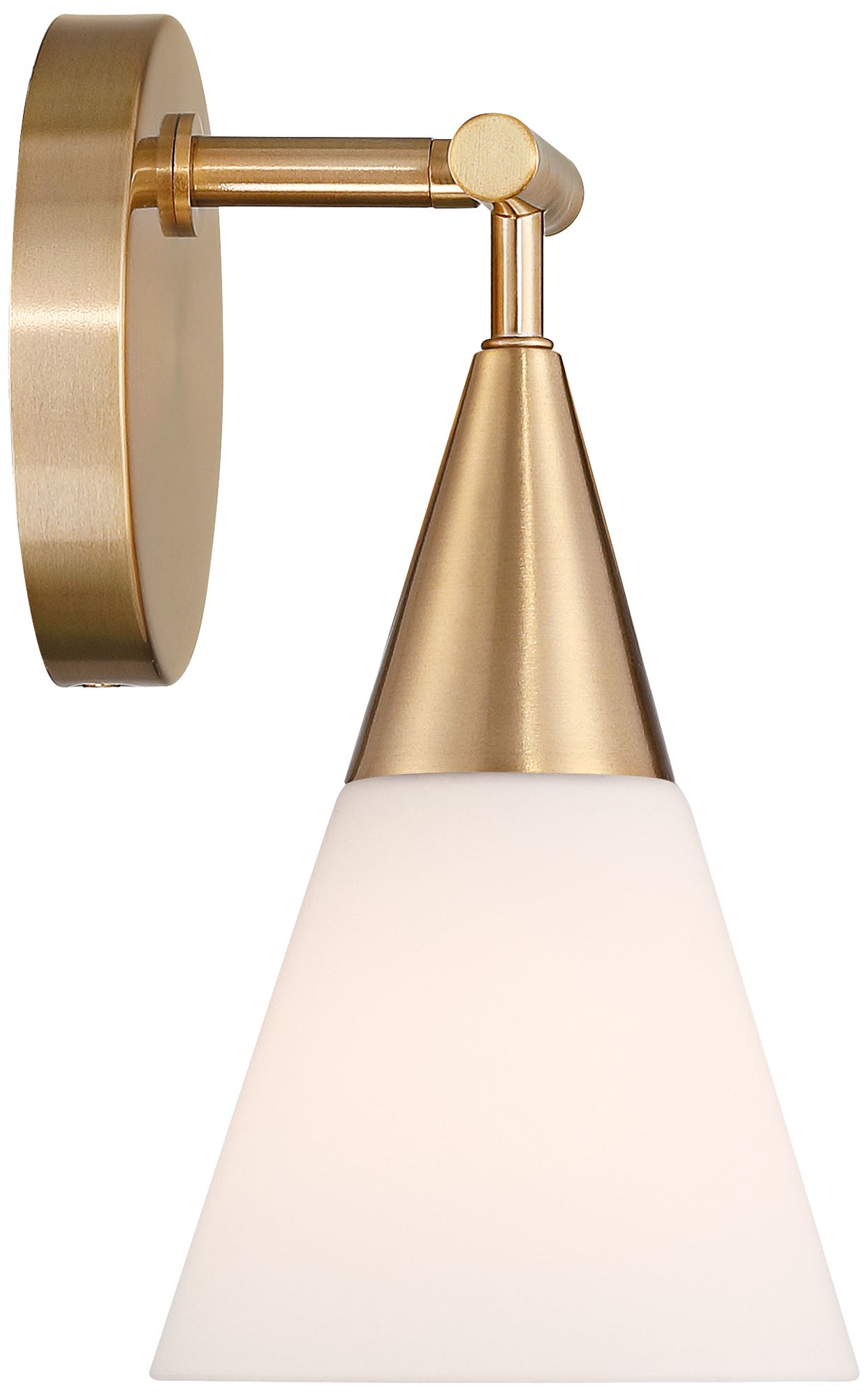 Possini Euro Amie 9 1/2" High Warm Brass and Opal Glass Sconce in scene