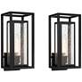 2_Possini Euro Amir 18" High Black Outdoor Wall Light Set of 2