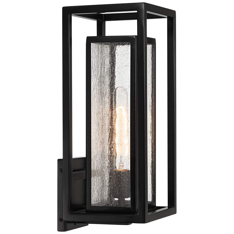 Image 7 Possini Euro Amir 18" High Black Outdoor Wall Light Set of 2 more views