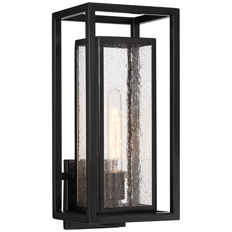 Image 3 Possini Euro Amir 18" High Black Outdoor Wall Light