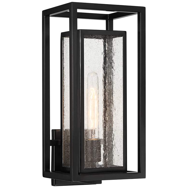 Image 2 Possini Euro Amir 18 inch High Black Outdoor Wall Light