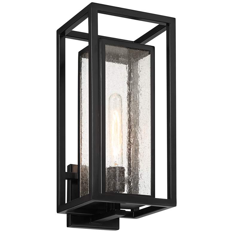 Image 6 Possini Euro Amir 18 inch High Black Outdoor Wall Light more views