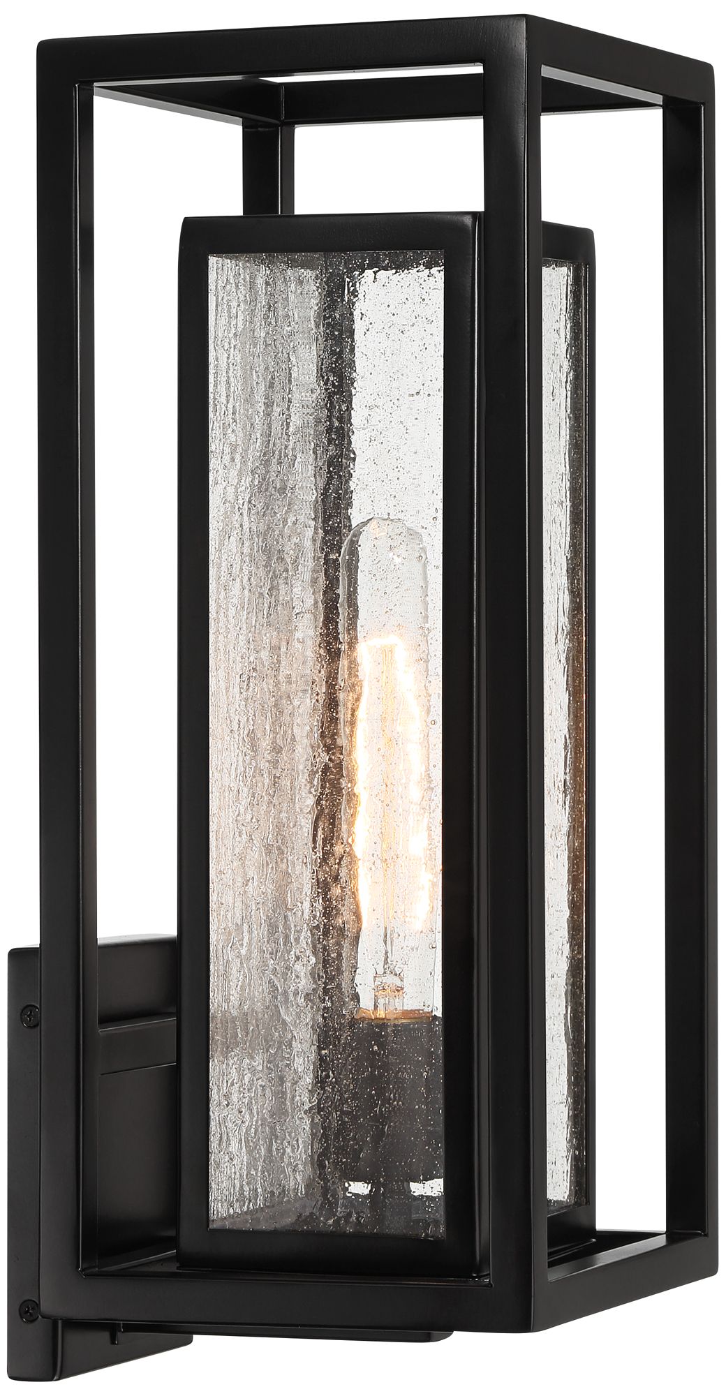 Possini Euro Amir 18" High Black Outdoor Wall Light in scene