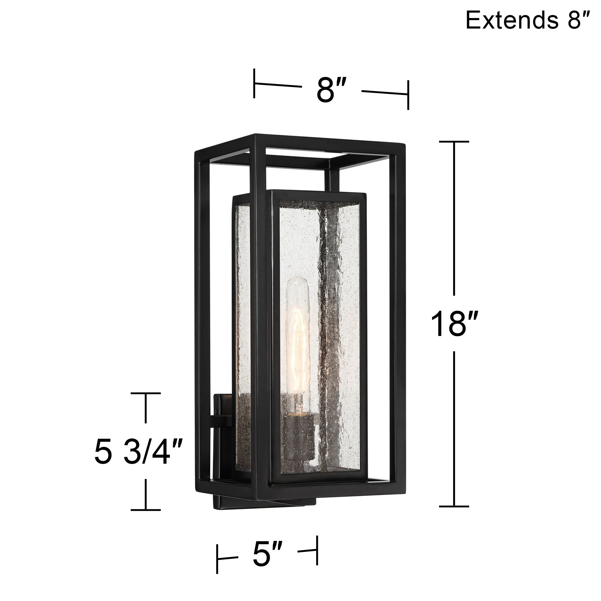 Possini Euro Amir 18" High Black Outdoor Wall Light in scene