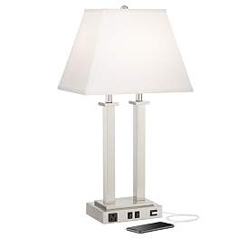 Image3 of Possini Euro Amity 26" High Desk Lamp with USB Port and Outlet
