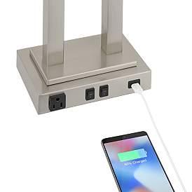 Image4 of Possini Euro Amity 26" High Desk Lamp with USB Port and Outlet more views