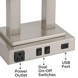Image5 of Possini Euro Amity 26" High Desk Lamp with USB Port and Outlet more views