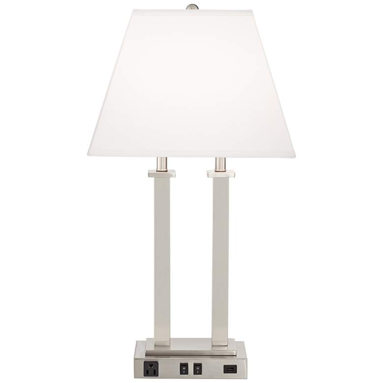 Image 7 Possini Euro Amity 26" High Desk Lamp with USB Port and Outlet more views